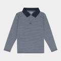 Long Sleeve Core Polo - Navy Stripe