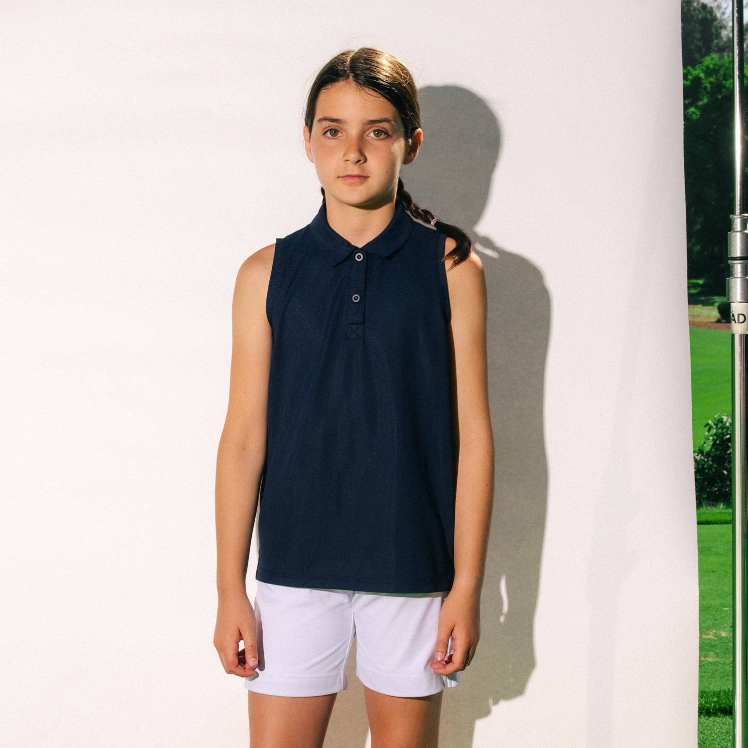 Sleeveless Polo - Navy